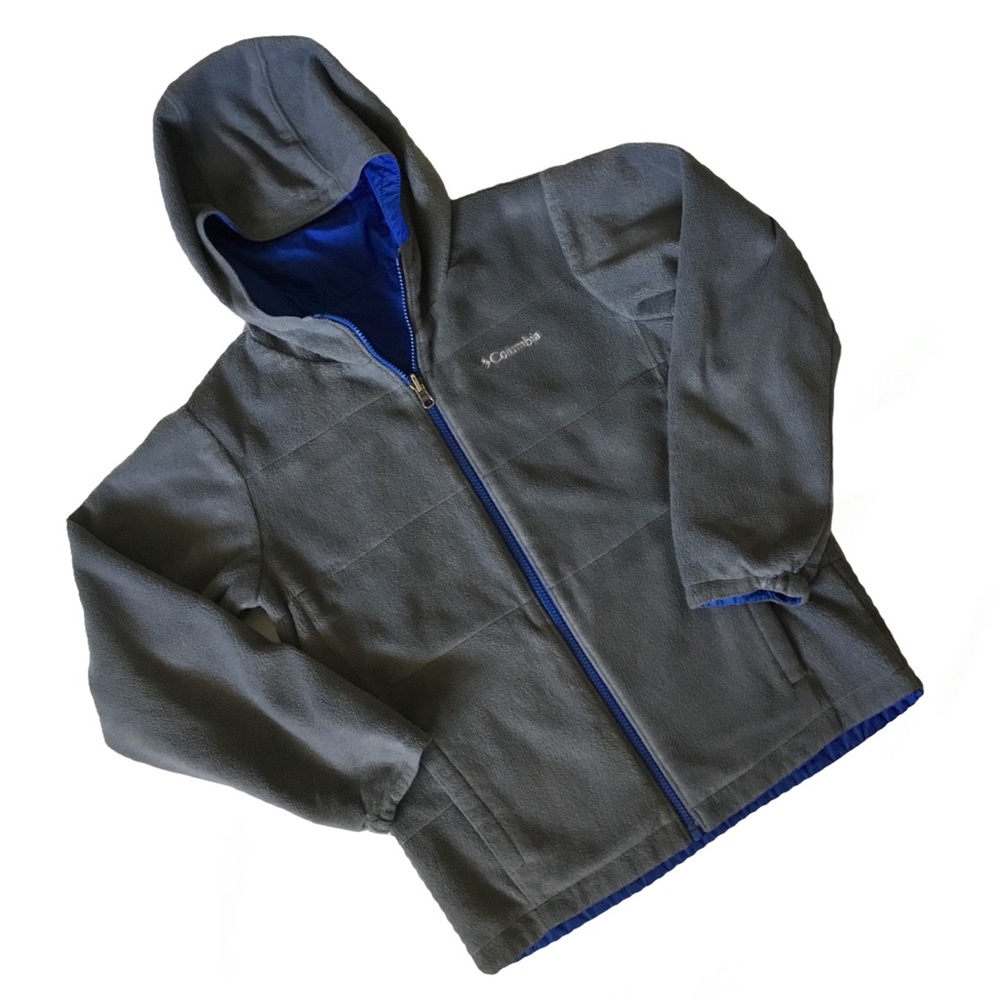Columbia Reversible Hooded Full Zip Fleece Sz M